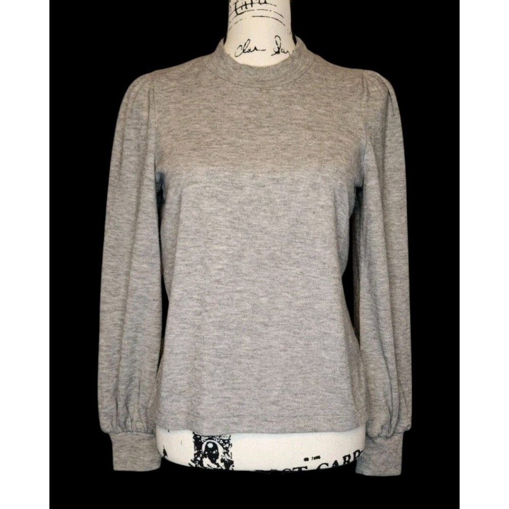 Madewell Puff Sleeve Mock Neck Sweater Womens SM Classic Elegant Date Night